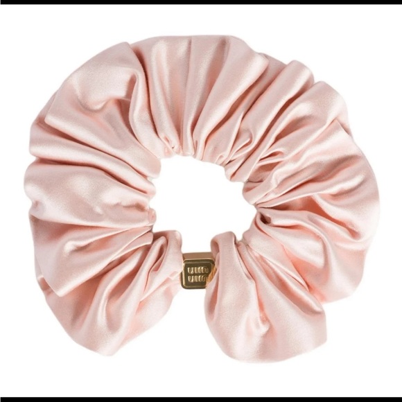 Miu Miu Pink Satin Scrunchie
